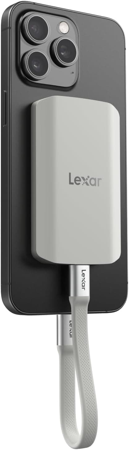 Lexar ES5 Portable SSD 1TB, USB 3.2 Gen2x2 up to 2000MB/s Read and Write, IP65, Magsafe External SSD Support Apple ProRes 4K (for iPhone 15/16 Pro) and Galaxy S25 8K, for Laptop, Liquid Silicon Build