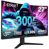 Z-Edge 27 Inch 300Hz(DP) 240Hz(HDMI) Curved Gaming Monitor 1ms MPRT Full HD LED Monitor, 300cd/m² Brightness, 16:9 VA Panel, FreeSync, HDR10