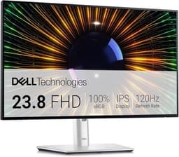 Dell U2424H UltraSharp 24 Inch FHD (1920x1080) Monitor, 120Hz, IPS, 5ms, 98% DCI-P3, 2x USB-C, 2x DisplayPort, HDMI, 3x USB, 3 Year Warranty, Silver