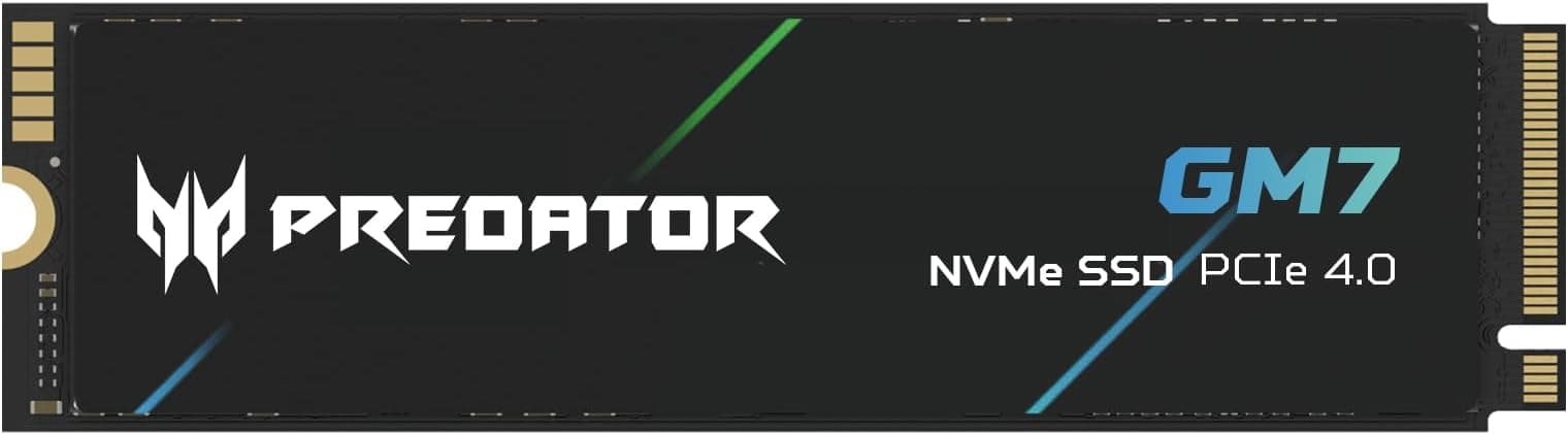 acer Predator GM7 1TB SSD, M.2 2280 PCIe Gen 4 x4 NVMe 2.0, Read Speed Up to 7200 MB/s, Internal PC Solid State Drive for Laptop, Desktop and PS5 - BL.9BWWR.118