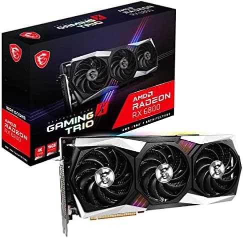 msi Gaming Radeon RX 6800 16GB GDRR6 256-Bit HDMI/DP 2105 MHz RDNA 2 Architecture OC Graphics Card (RX 6800 Gaming X Trio 16G)