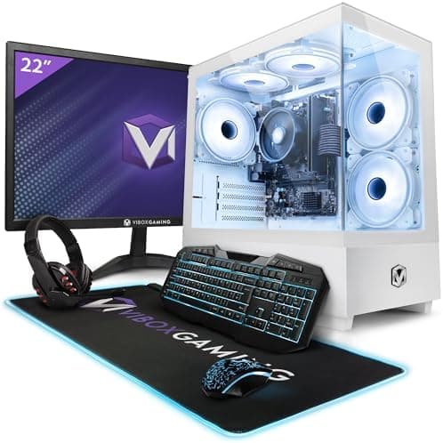 Vibox VI-124 Gaming PC Bundle • AMD Ryzen 3 3200G Quad-Core • Integrated Radeon Vega 8 • 16GB RAM • 1TB SSD • Windows 11 • 22" Monitor • WiFi