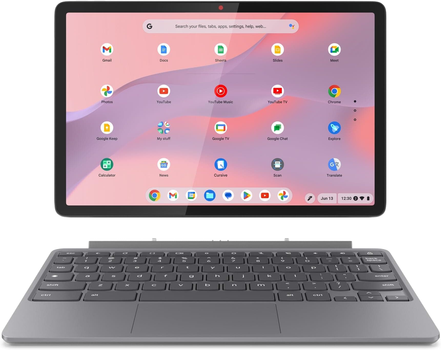 Lenovo IdeaPad Chromebook Duet | 11 Inch FHD+ 1200p Laptop | MediaTek Kompanio 838 | 4GB RAM | 128GB eMMC | Chrome OS | Luna Grey USI Pen 2 | Folio Stand + Folio Keyboard