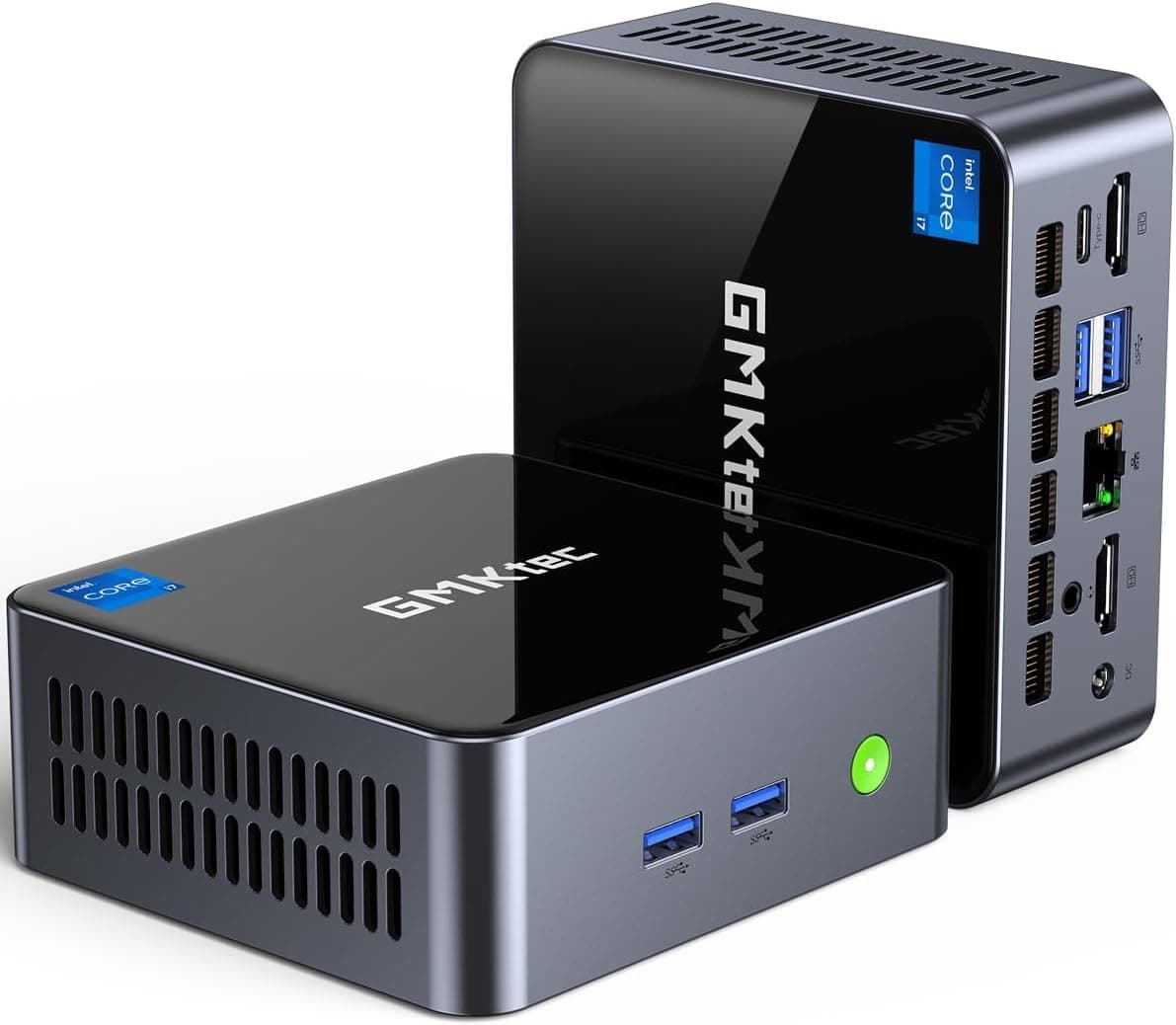 GMKtec Mini PC Intel Core i7-11390H (Turbo 5.0 GHz) 1TB SSD 16GB DDR4, Desktop Mini Computers WiFi 6, USB3.2, BT 5.2, DP, HDMI, RJ45 2.5G