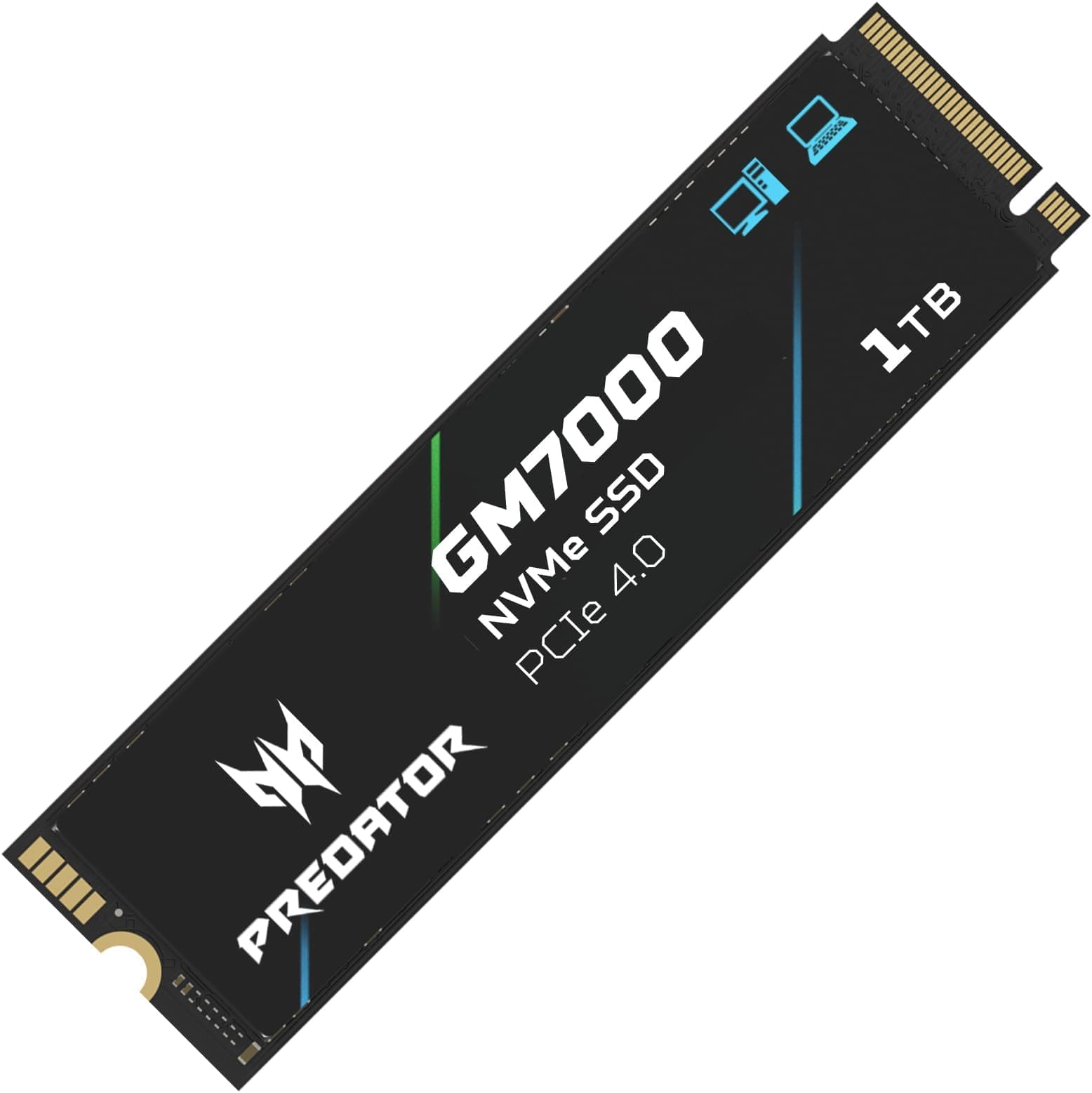 Acer Predator GM7000 1TB SSD, PCIe Gen4x4 NVMe M.2 SSD with DRAM Cache, Up to 7400 MB/s, PCIe 4.0 Internal Gaming Solid State Drive for PS5 Storage Expansion