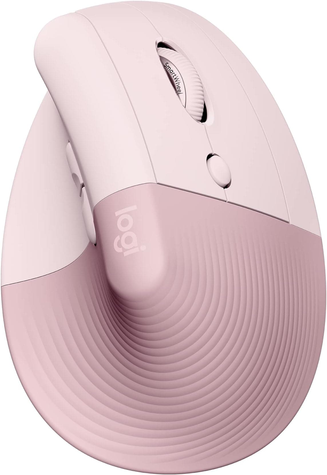 Logitech Lift Vertical Ergonomic Mouse, Wireless, Bluetooth or Logi Bolt USB receiver, Quiet clicks, 4 buttons, compatible with Windows/macOS/iPadOS, Laptop, PC - Pink