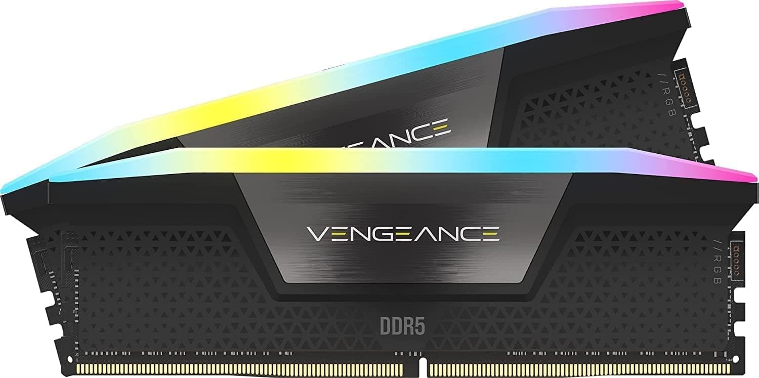 CORSAIR VENGEANCE RGB DDR5 RAM 32GB (2x16GB) Up to 6000MHz CL36 Intel XMP iCUE Compatible Computer Memory - Black (CMH32GX5M2E6000C36)