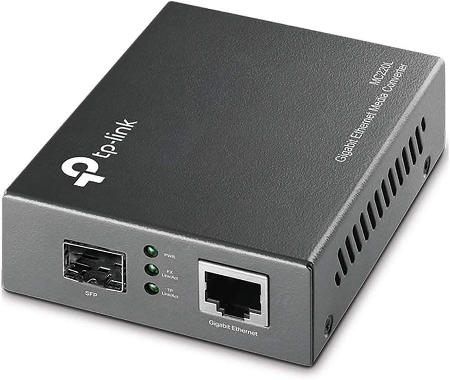 TP-Link MC220L Gigabit SFP Media Converter, 10/100/1000Mbps RJ45 to SFP, IEEE 802.3ab/3z Compliant, FX Port Support Hot-Swappable, Auto-Negotiation, Distance Up to 100m