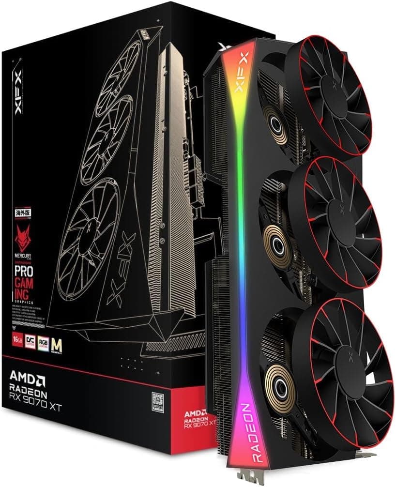 XFX Mercury Radeon RX 9070 XT OC Magnetic Air Edition RGB AMD 16 GB GDDR6