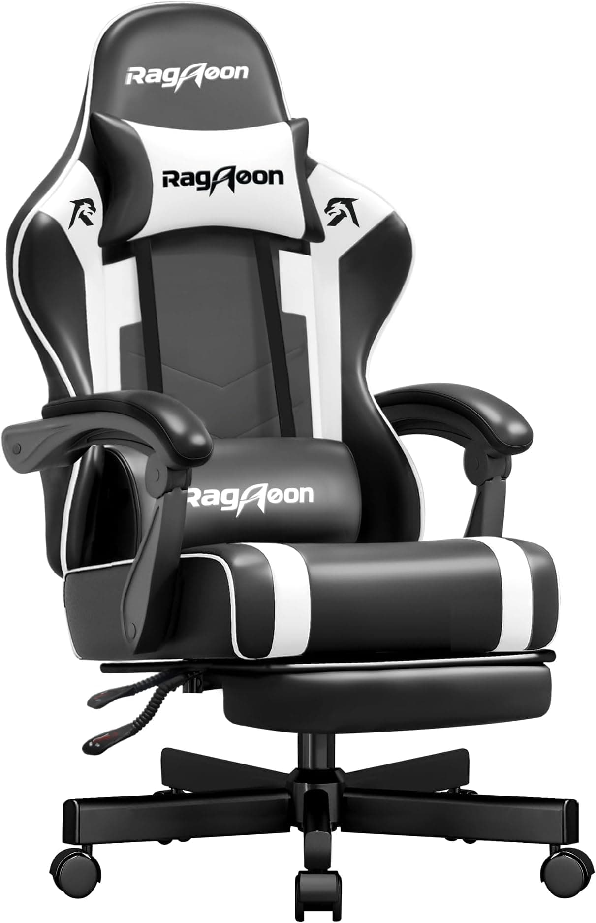 Gaming Chair for Adult Gaming Chairs-Video Game Chairs with Footrest Black