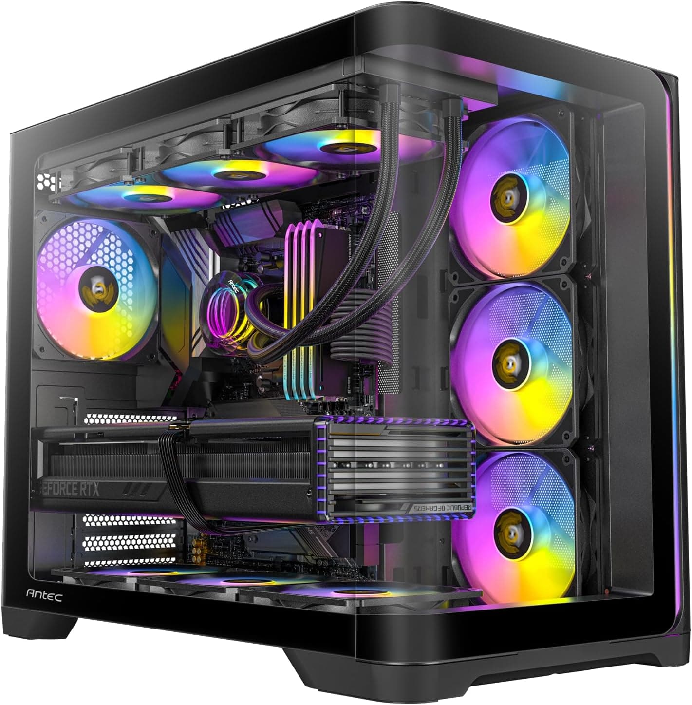 Antec C5 Curve ARGB ATX Mid Tower Gaming Case - Black - 3 ARGB Fans