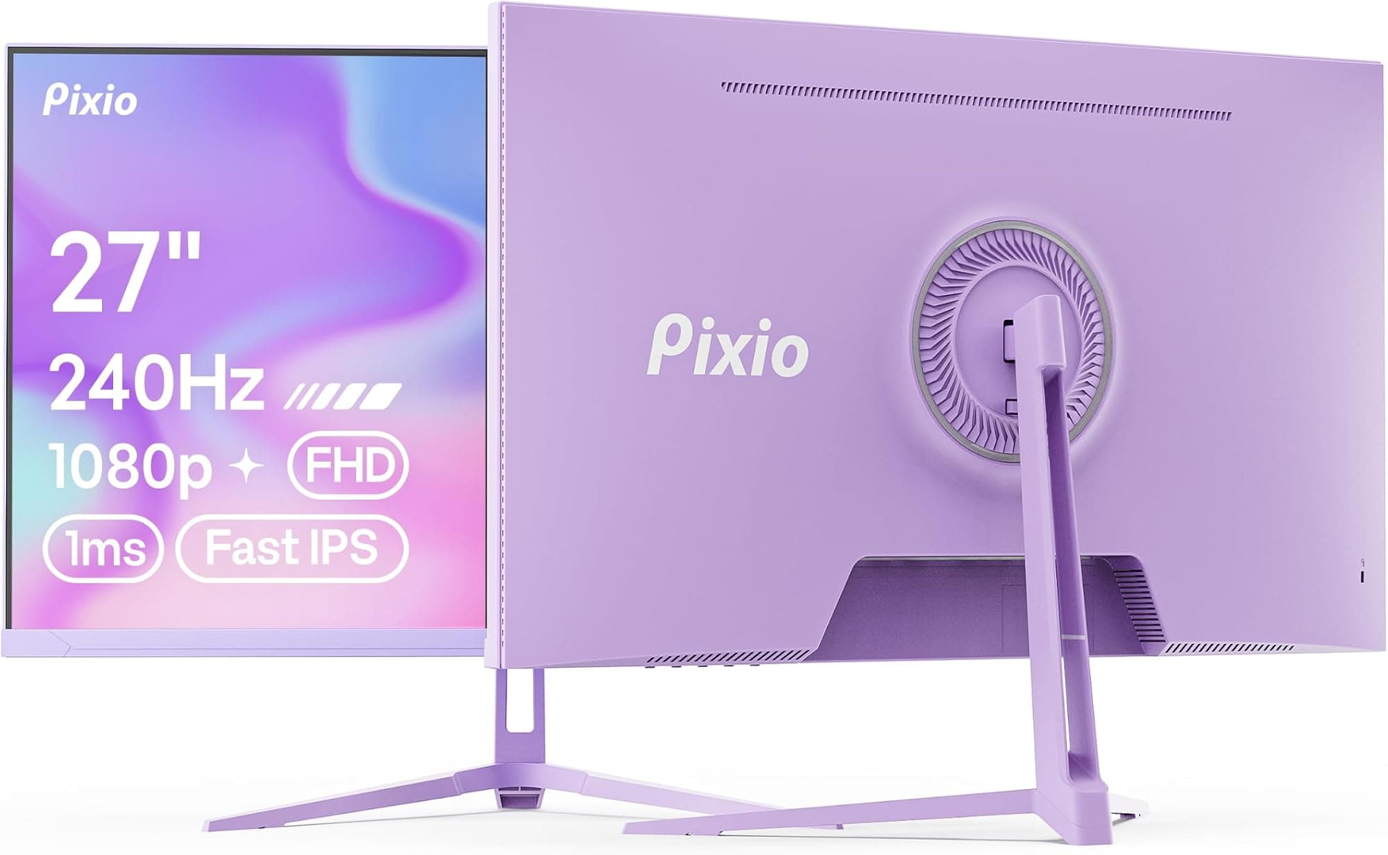 Pixio PX279 Wave Purple 27 inch 240Hz Refresh Rate FHD 1080p Resolution Fast IPS Panel 1ms GTG Resonse Time Gaming Monitor with Adaptive Sync