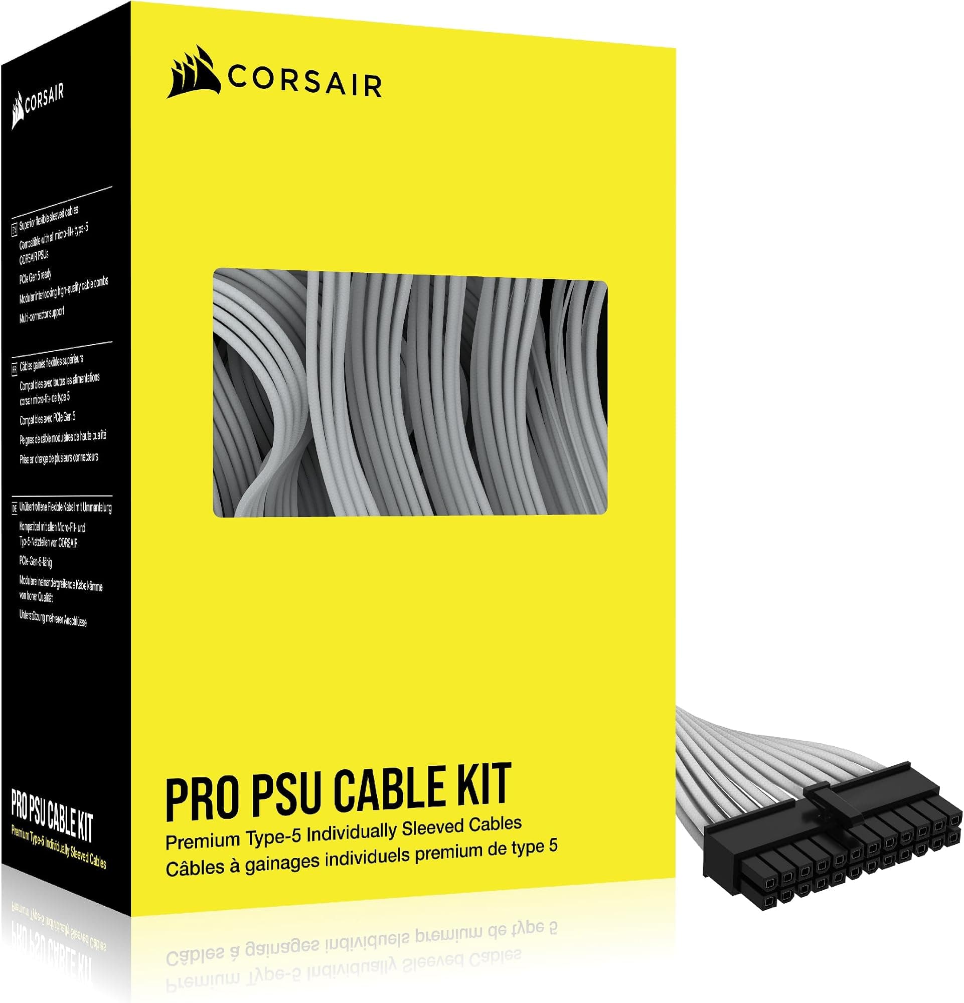 Corsair Premium Individually Sleeved Type-5 PSU Cables - Pro Kit - White