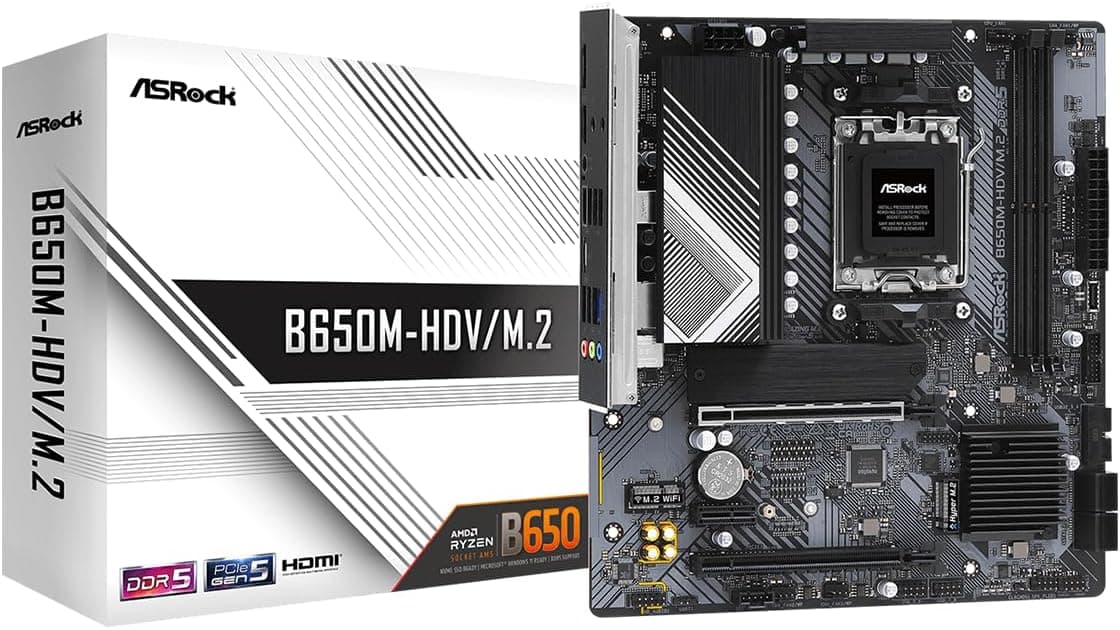 Asrock B650M-HDV/M.2, AMD B650, AM5, Micro ATX, 2 DDR5, HDMI, DP, 2.5G LAN, PCIe4, 2x M.2