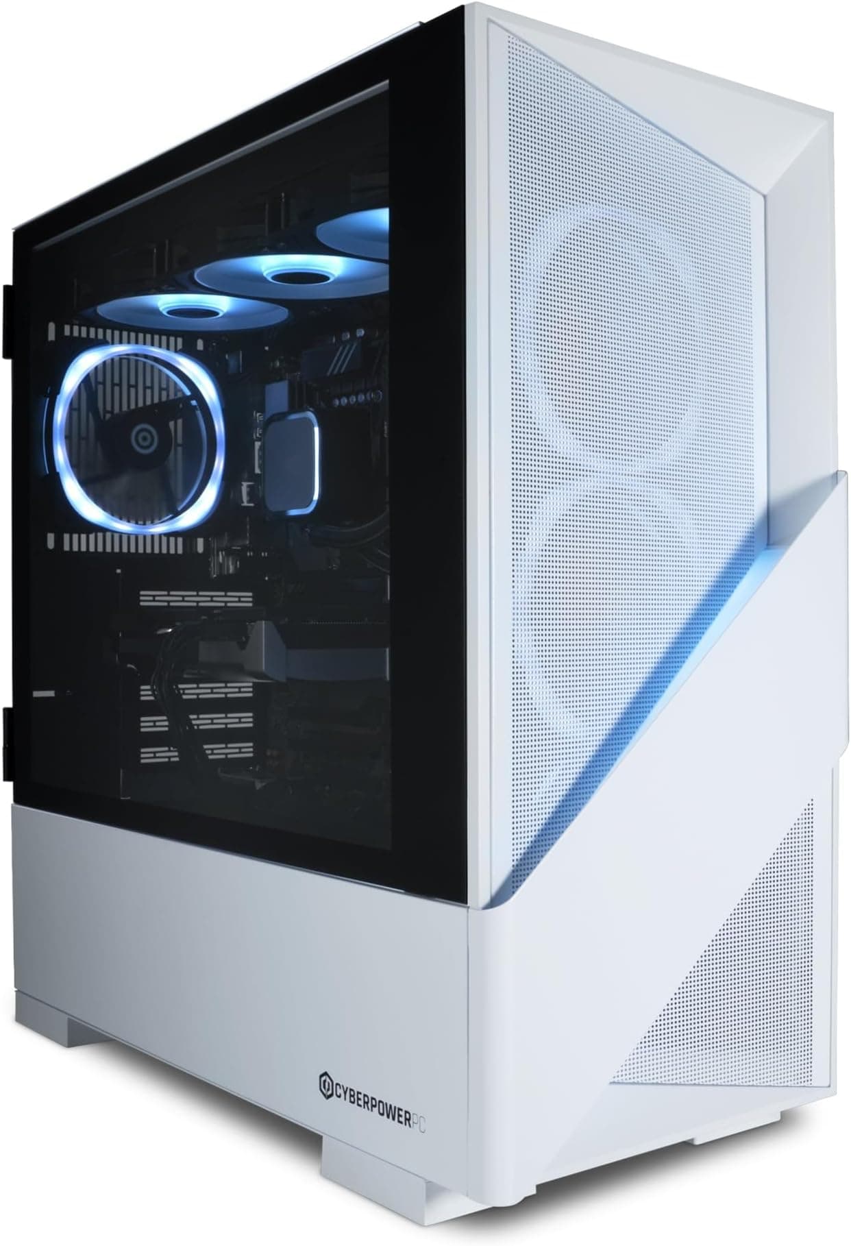 CyberPowerPC Luxe Gaming PC - Intel Core Ultra 7 265KF, Nvidia RTX 5070 Ti, 32GB RAM, 2TB NVMe SSD, 750W PSU, Windows 11, Liquid Cooling, Amethyst 360M Airflow White