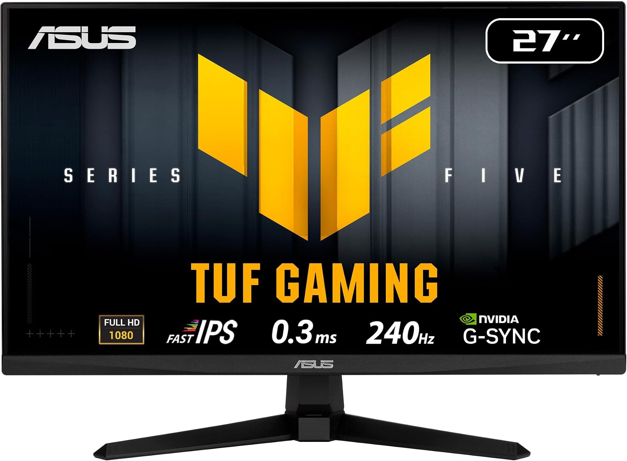 ASUS TUF Gaming Series 5, VG279QM5A Gaming Monitor, 27 inch Full HD Fast IPS panel, 240Hz, 0.3ms , G SYNC compatible, AMD FreeSync Premium, ELMB SYNC, 99% sRGB, DisplayWidget Center, Gaming AI