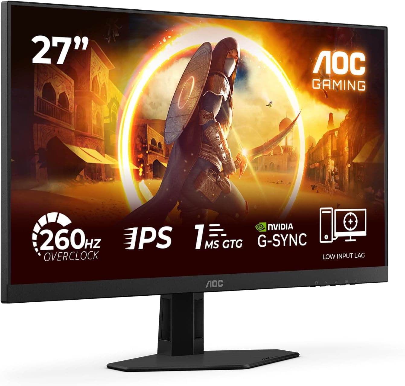 AOC 27G4ZRE 27 inch FHD Gaming Monitor 260Hz, Fast IPS Panel, 1ms GtG, HDR10, G-Sync Compatible, (1920x1080 HDMI 2x 2.0 DP 1x 1.4) Black