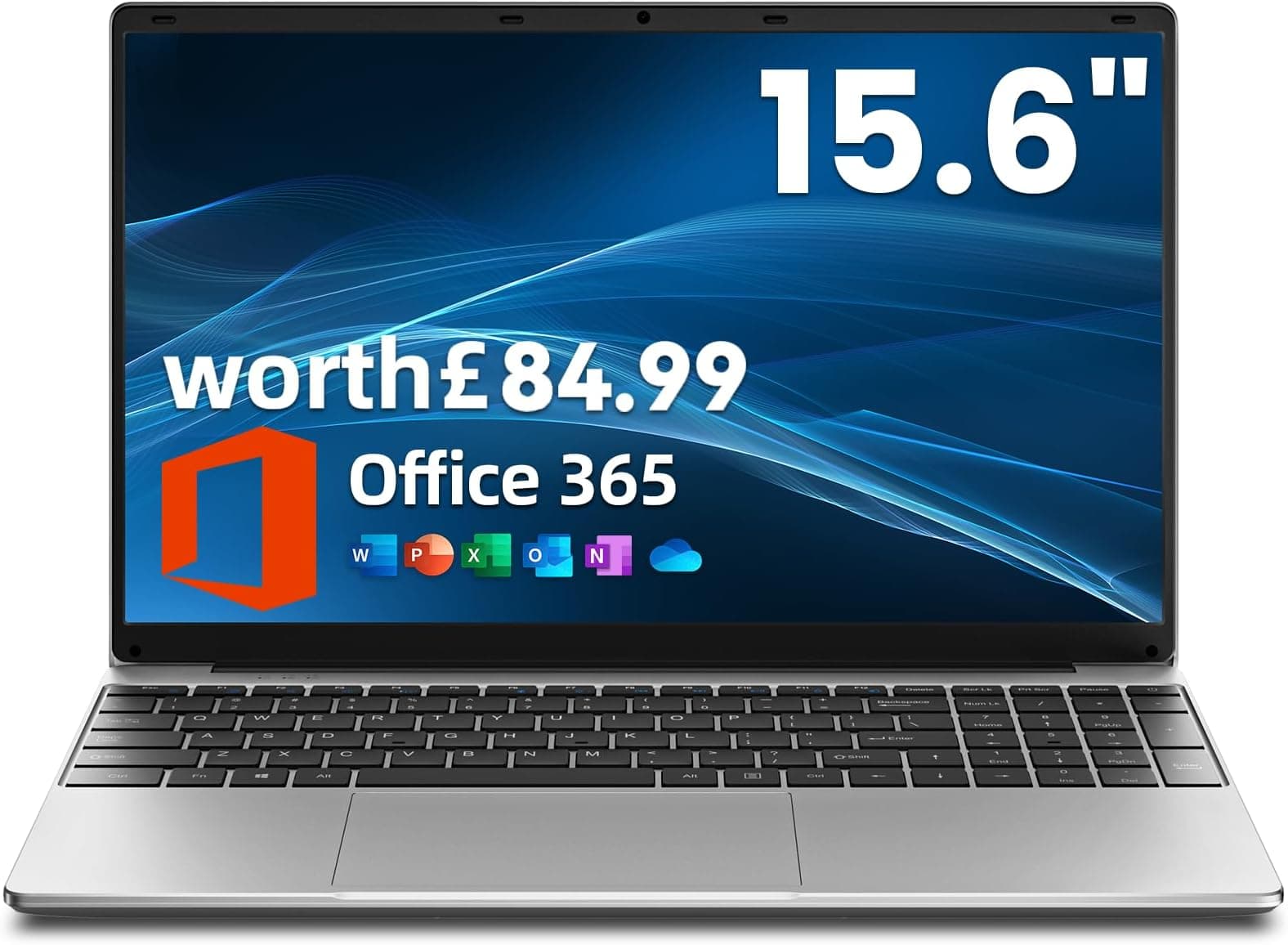 jumper 15.6 inch Laptop with Office 365, 4GB RAM 128GB Storage, 1080 HD Display Laptops, Celeron Processor, USB3.0, 38Wh Battery, Portable Laptops for Business, School, and Work, Keyboard Film UK.