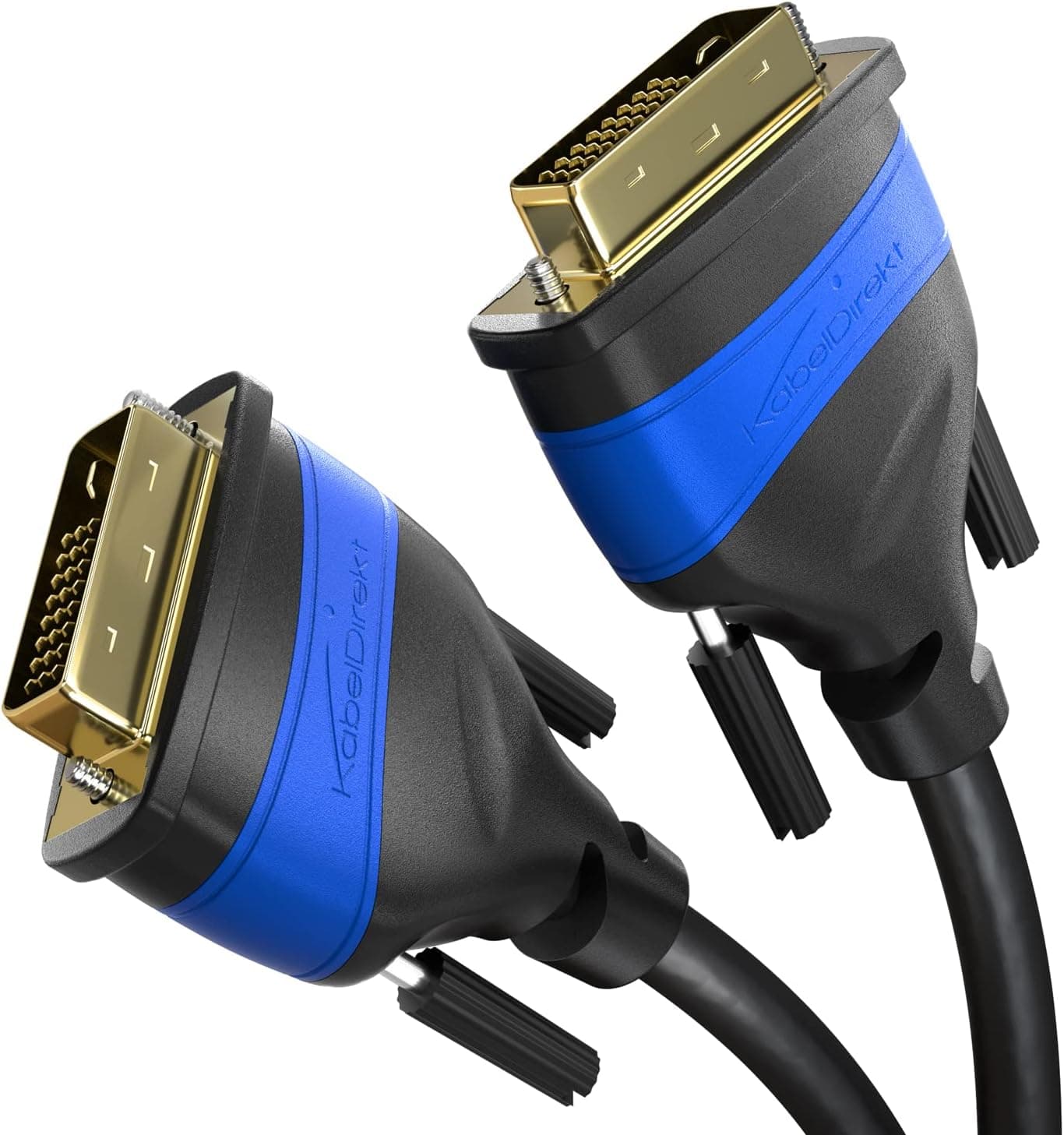 Dual Link DVI cable – with ferrite core for interference-free signal transmission – 7.5m (digital DVI-D/24+1 monitor cable, up to 2560×1600 at 60Hz or Full HD/1080p) by CableDirect