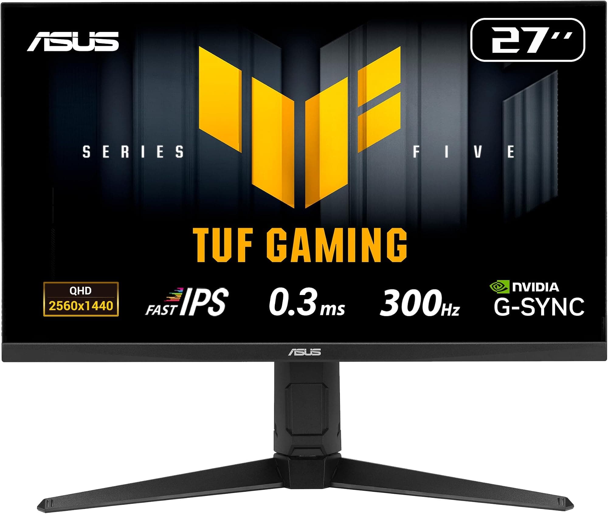ASUS TUF Gaming Series 5 - VG27AQML5A Gaming Monitor – 27-inch QHD Fast-IPS panel, 300Hz, 0.3ms, G-SYNC, AMD FreeSync Premium, DisplayHDR 400, 95% DCI-P3, DisplayWidget Center, Gaming AI, HDMI 2.1