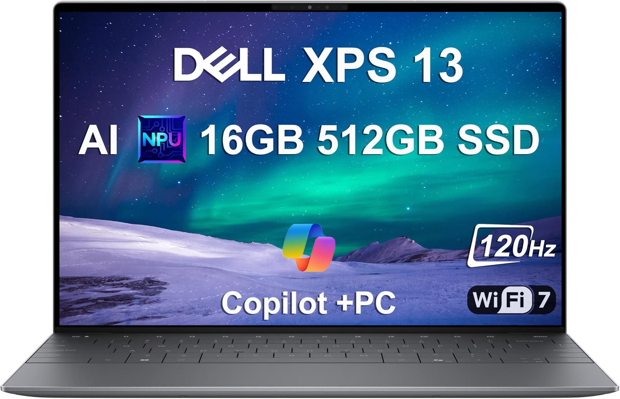 Dell XPS 13 9345 Laptop, Copilot+ AI PC (13.4" FHD+ 120Hz, Snapdragon X Plus (> Intel i7-1355U), 16GB 8448MT/s RAM, 512GB SSD), Thin & Light, 27 Hours Battery Life, IR Webcam, Wi-Fi 7, Win 11 Pro