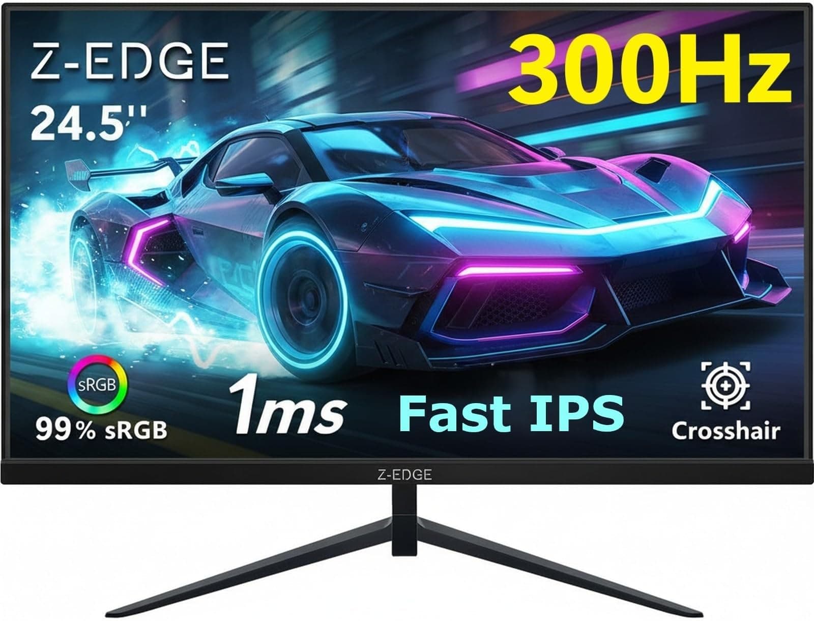 Z-Edge 24.5 Inch Gaming Monitor 300Hz 240Hz 1ms IPS 1080P 99% sRGB DP HDMI