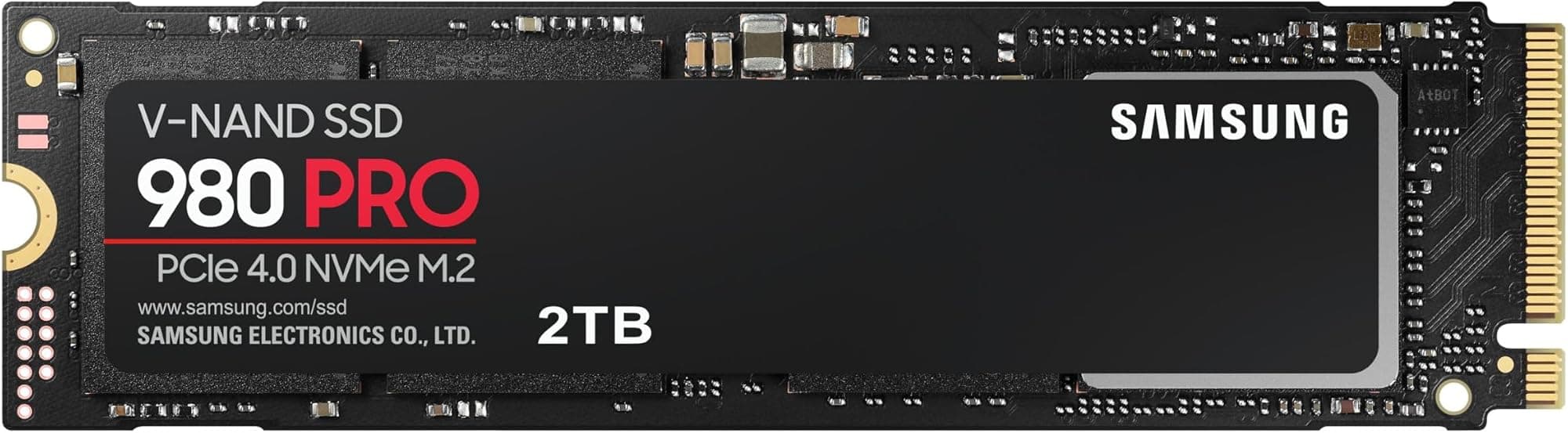 Samsung 980 PRO M.2 NVMe SSD (MZ-V8P2T0BW), 2 TB, PCIe 4.0, 7,000 MB/s Read, 5,000 MB/s Write, Internal Solid State Drive
