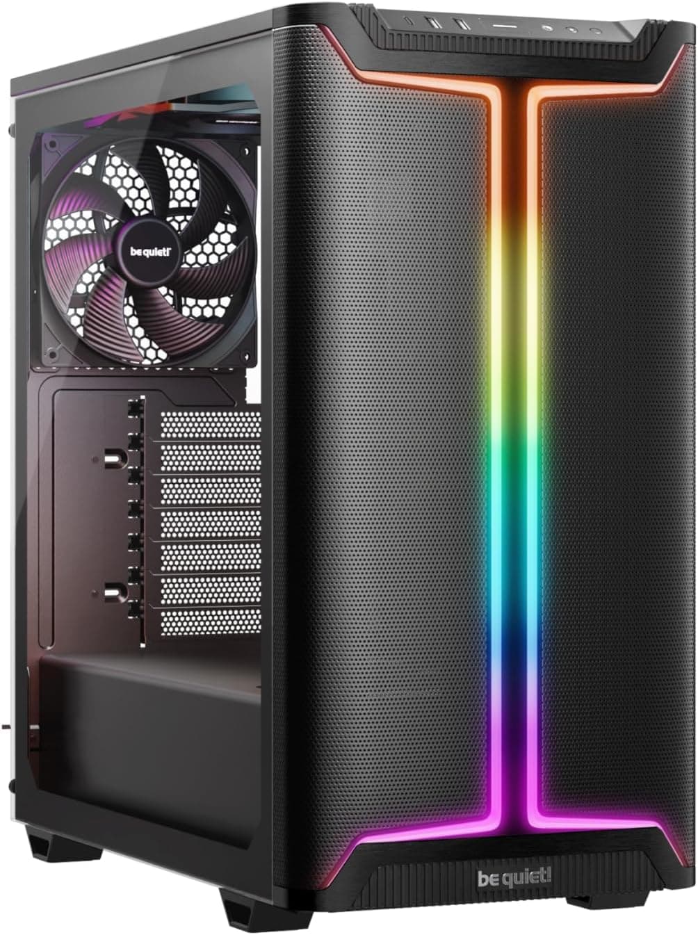 be quiet! Pure Base 501 DX Black PC Case, High Airflow Intake Front Panel And Top Cover, Maximum Performance, 3 Preinstalled Pure Wings 3 140mm PWM Fans, Extraordinary Air Pressure, Dynamic Design
