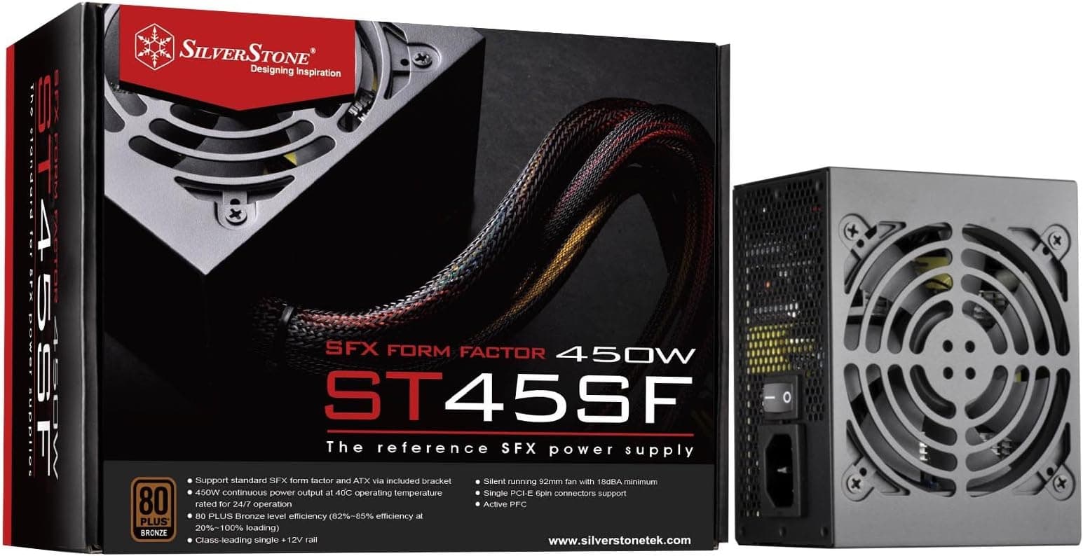 SilverStone SST-ST45SF v 3.0 - SFX Series, 450W 80 Plus Bronze PC Power Supply, Low Noise 92mm