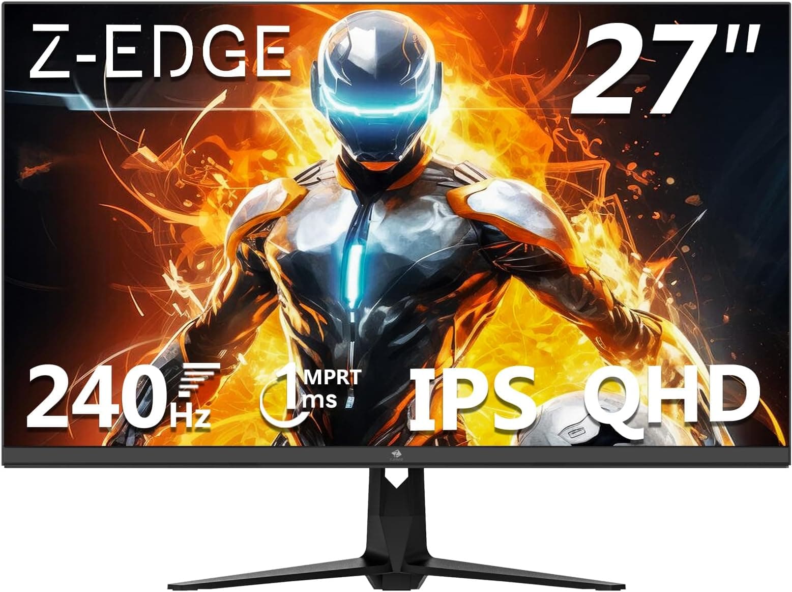 Z-Edge 27 Inch 240Hz Gaming Monitor QHD 2K IPS Monitor 1ms 2560x1440 LED Monitor, 400cd/m² Brightness, HDR10, FreeSync, FlickerFree, HDMI(144Hz) x2, DisplayPort(240Hz) x2, VESA Mountable