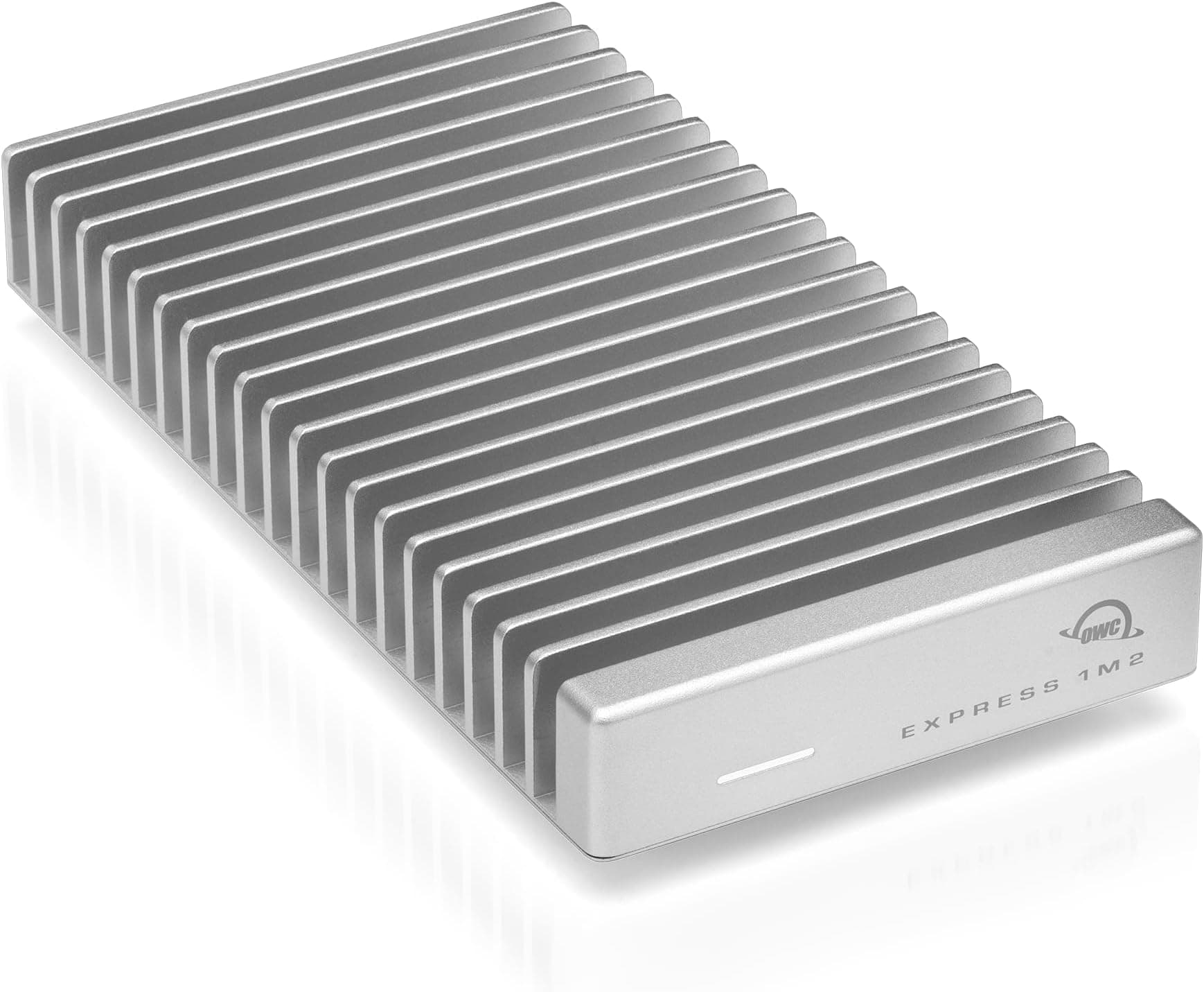 OWC Express 1M2 Portable SSD NVMe Thunderbolt Enclousure 40Gbps USB-C USB4 Ultra Fast up to 3836MB/s real-world performance External SSD Drive with Aluminum Heat Sink - Works with PC & Mac (0TB)