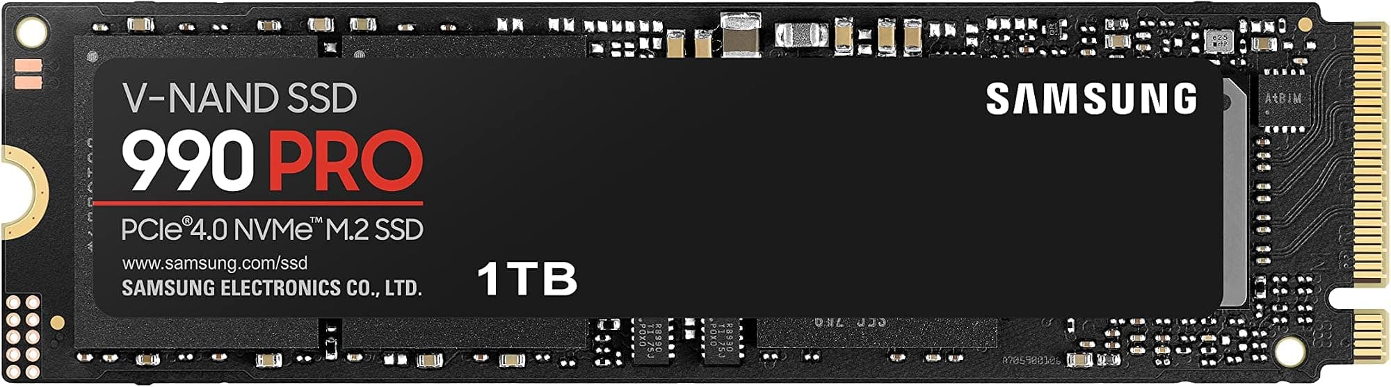 Samsung 990 PRO 1TB PCIe 4.0 (up to 7450 MB/s) NVMe M.2 (2280) Internal Solid State Drive (SSD) (MZ-V9P1T0BW)