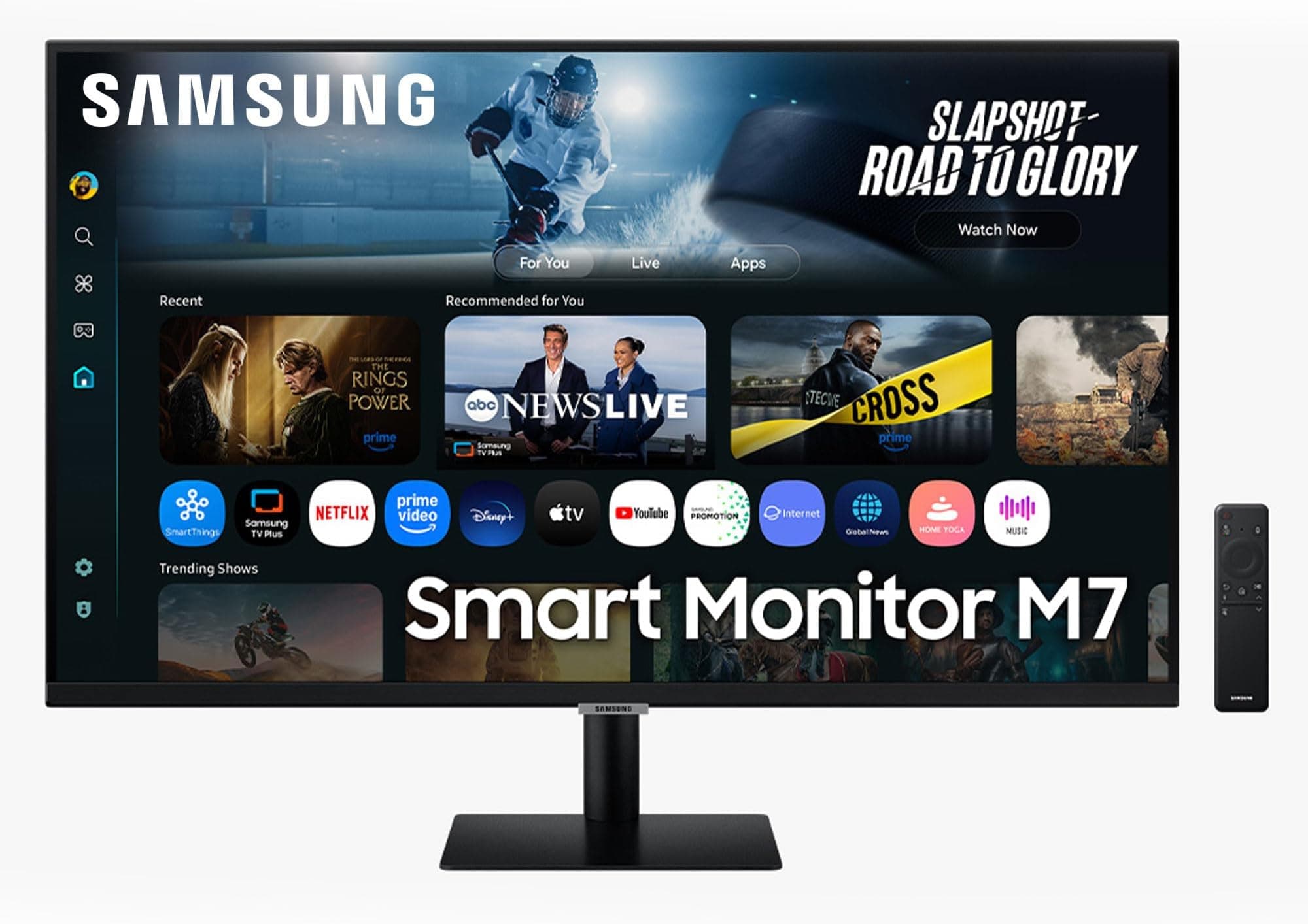 Samsung M70F 32 Inch 4K Smart AI Monitor, VA Panel, 3840 x 2160, 60Hz, 4ms (G/G), Speaker, Gaming Hub, 4K Upscaling, Voice Control, Smart TV Apps & AI Features, HDR10, LS32FM700UUXEN