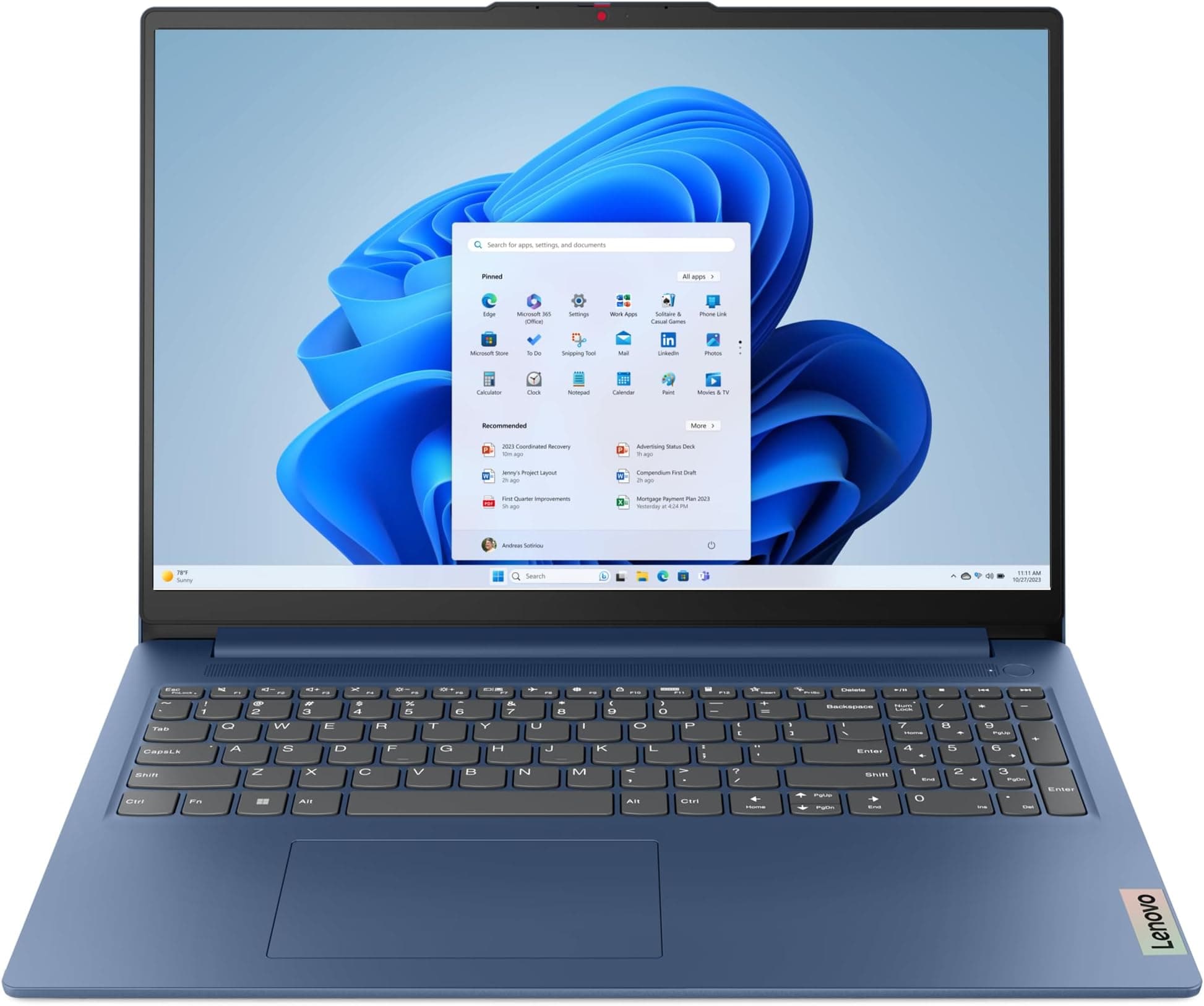 Lenovo IdeaPad Slim 3 | 15 inch Full HD Laptop | Intel Core i5-12450H | 16GB RAM | 512GB SSD| Windows 11 Home | Abyss Blue