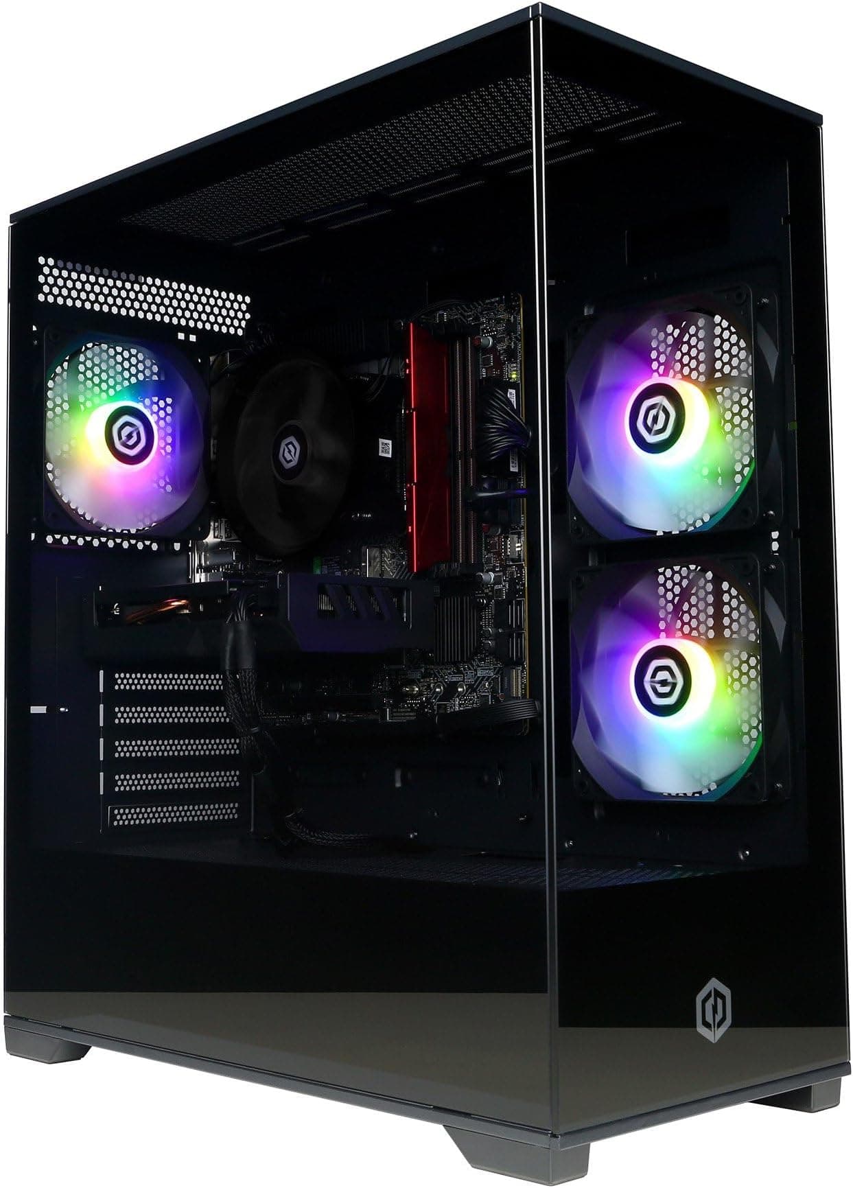 CyberPowerPC Wyvern Gaming PC - AMD Ryzen 5 8400F, Nvidia RTX 5060 8GB, 16GB RAM, 1TB NVMe SSD, 650W 80+ PSU, Wi-Fi, Windows 11, Prism Panoramic RGB Black