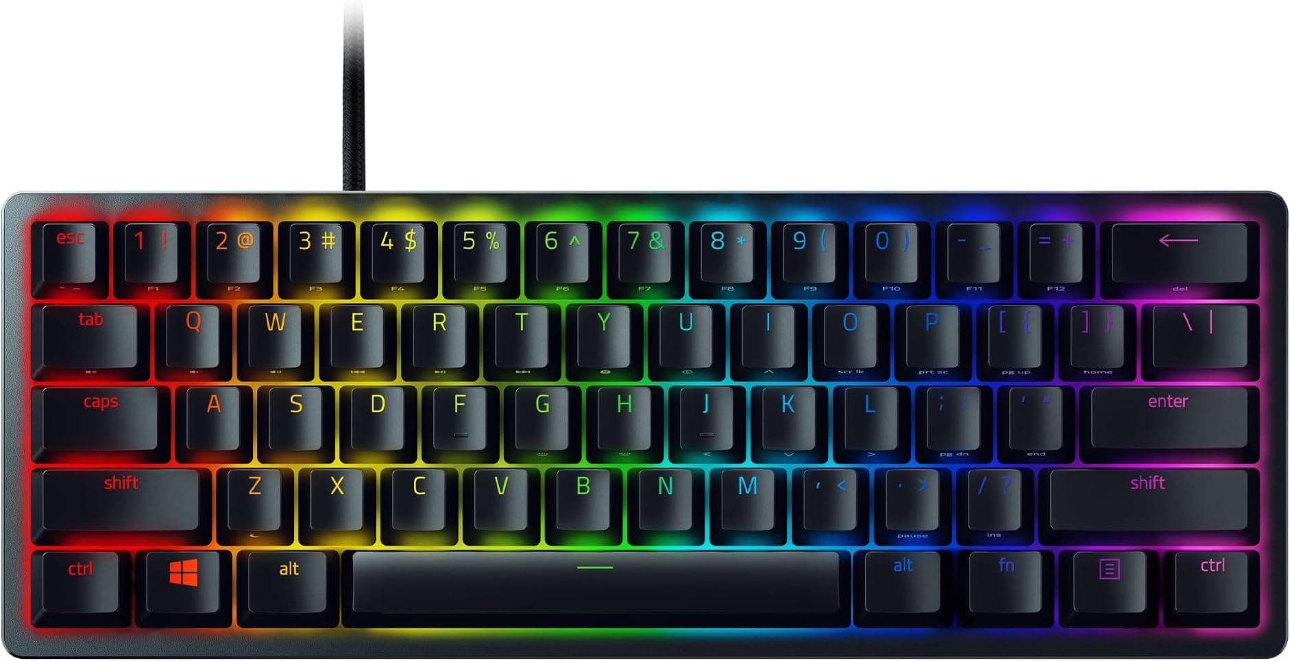 Razer Huntsman Mini (Red Switch) - 60% Compact Gaming Keyboard (Linear Optical-Mechanical Switches, Doubleshot PBT Keycaps, Detachable USB-C Cable) US Layout | Black