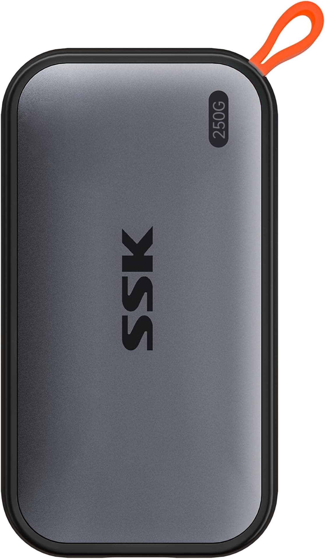 SSK Portable SSD 256GB External Solid State Drives, up to 1050MB/s USB C SSD External Hard Drive USB 3.2 Gen2 for iPhone 15/16/Pro, Windows, Mac, Android Phones and Tablets