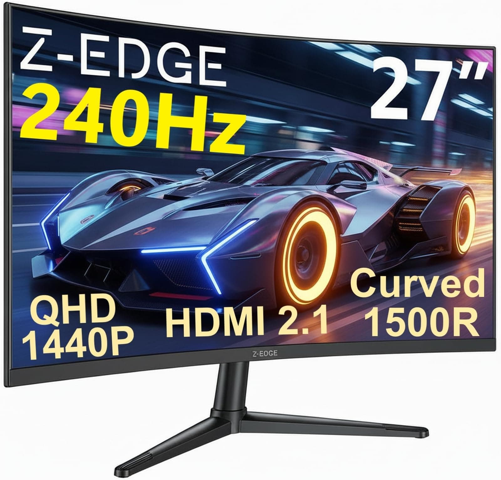 Z-Edge 27 Inch Curved Gaming Monitor 240Hz QHD 2560x1440 VA 1500R HDMI 2.1