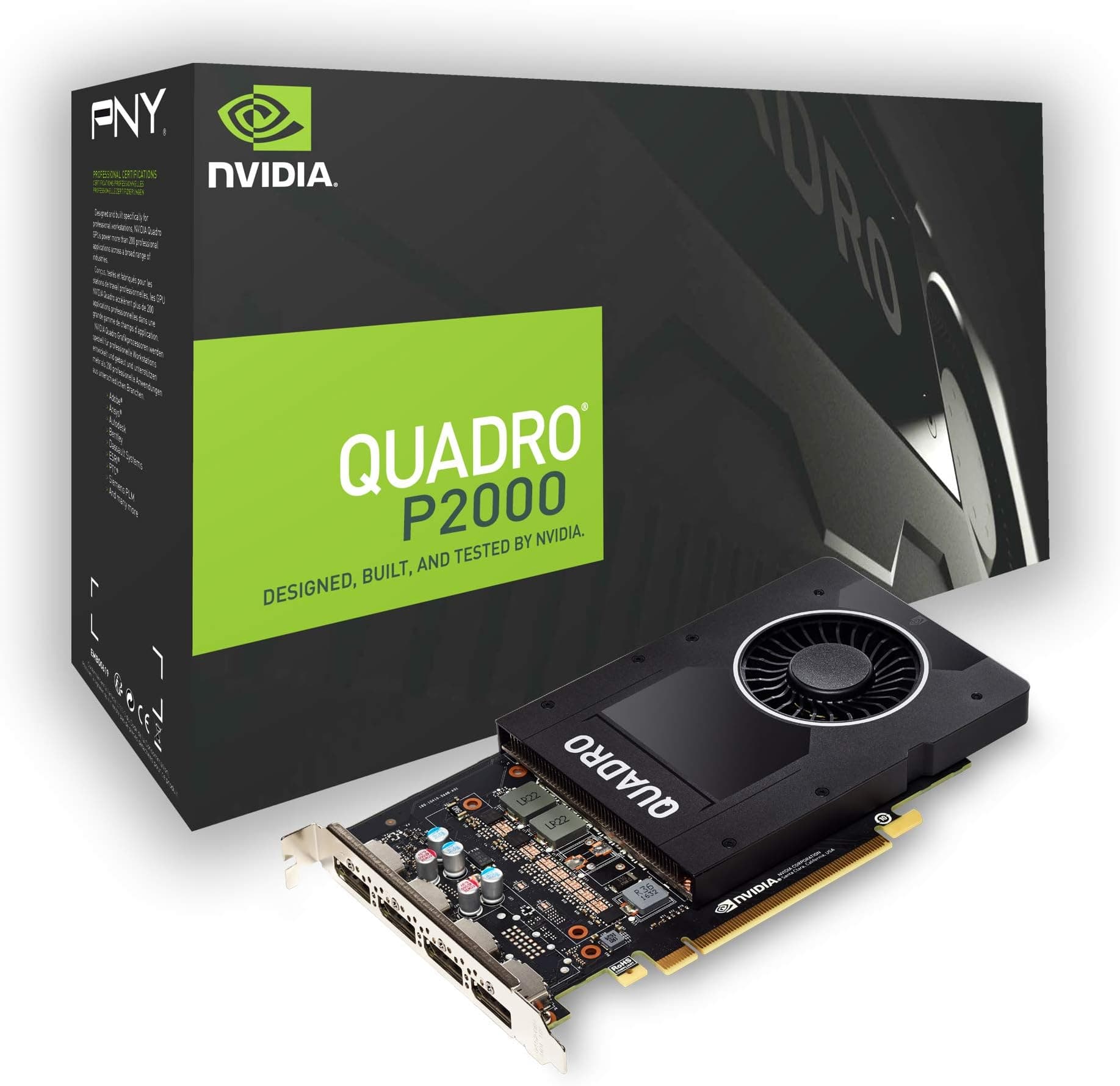 PNY NVIDIA Quadro P2000 4x DP 5 GB GDDR5 PCI Express Professional Graphic Card - Black