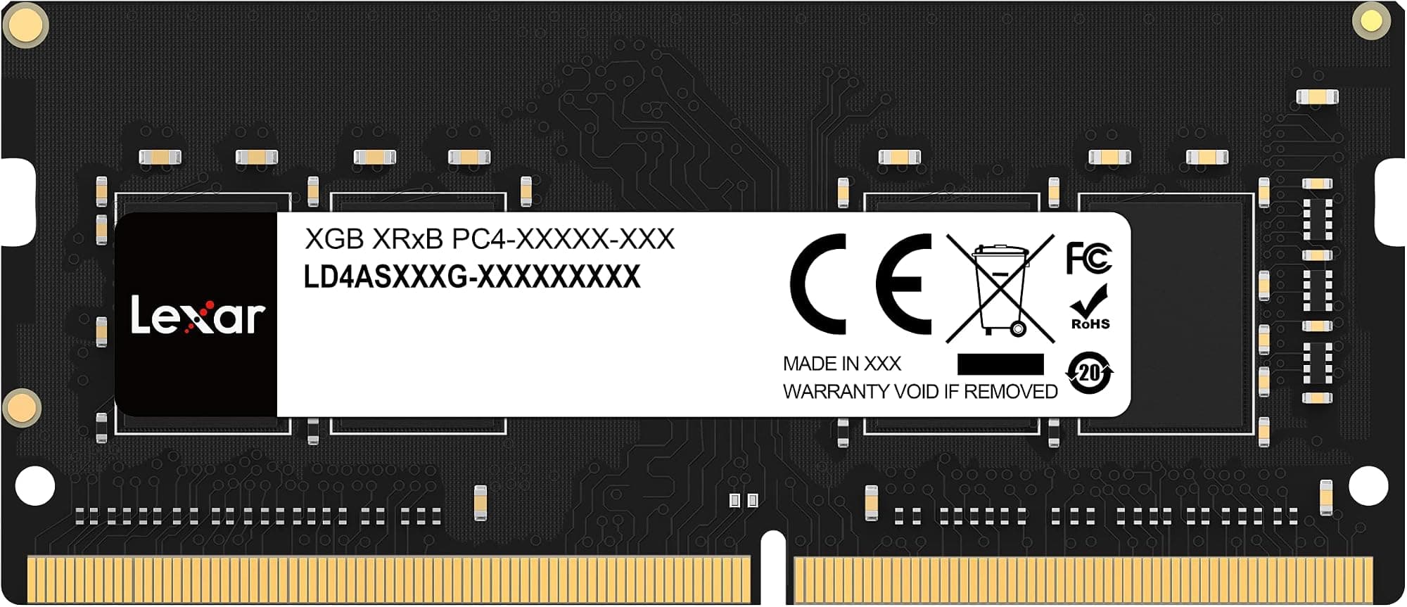 Lexar SODIMM DDR4 RAM 8GB 3200 MHz, 260-Pin SODIMM Laptop Memory, High Performance SO-DIMM, PC Laptop Computer Memory (LD4AS008G-B3200GSST)