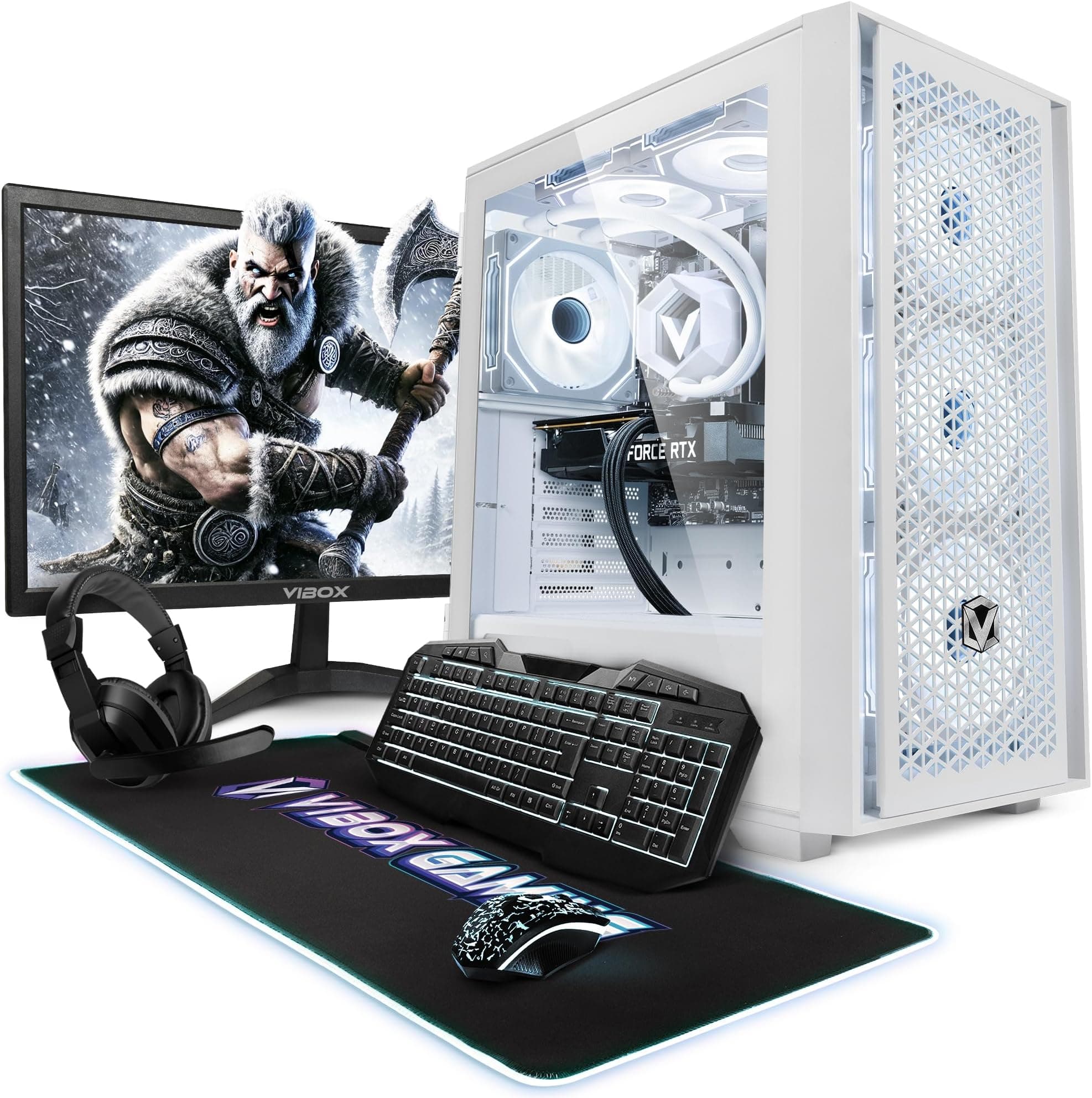 Vibox VII-109 Gaming PC Bundle • Intel Core i7 12700KF 5.0GHz • Nvidia RTX 5060 8GB • 16GB RAM • 500GB SSD • Windows 11 • 23" Monitor • WiFi