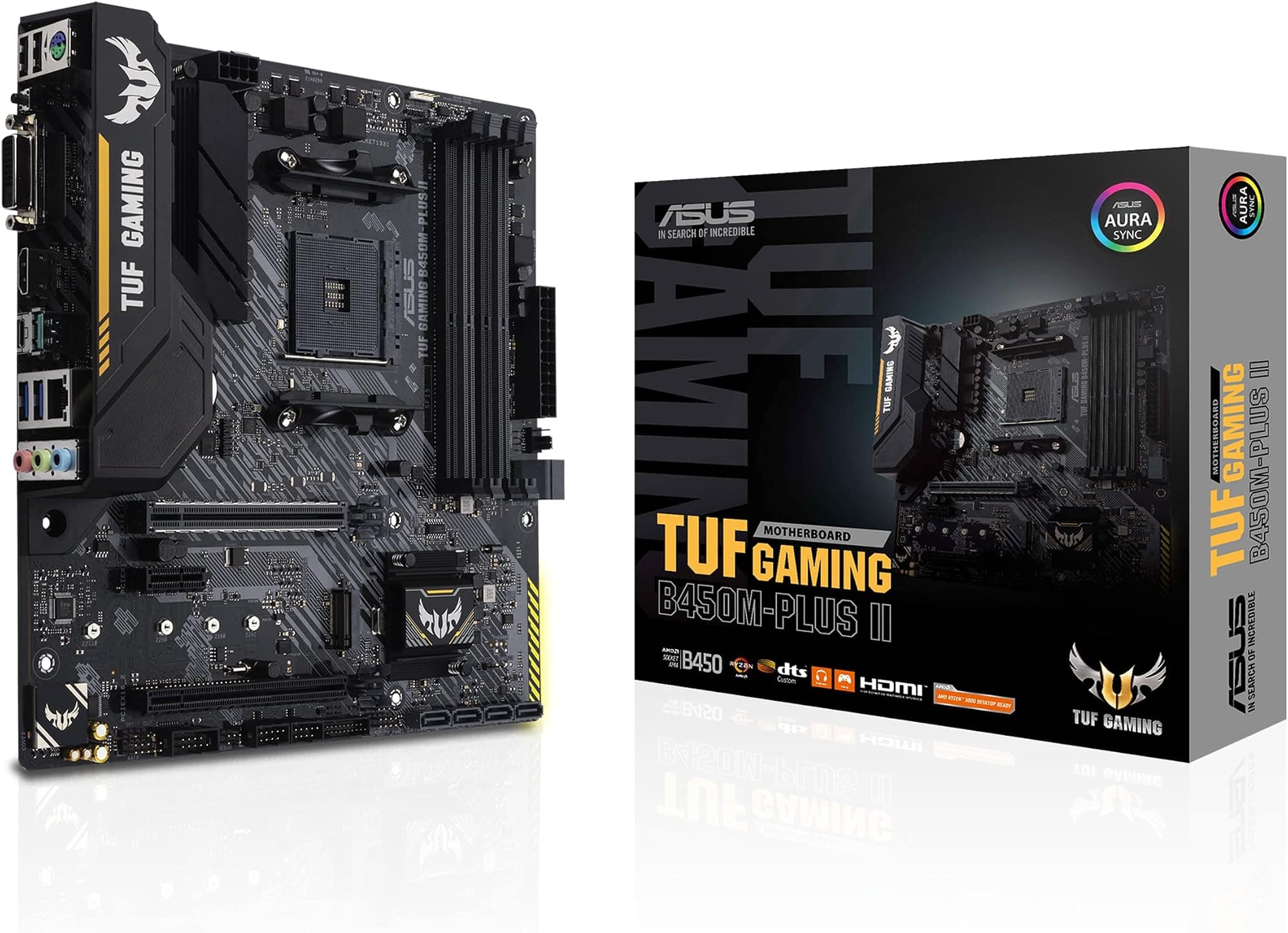 ASUS TUF GAMING B450M-PLUS II, AMD AM4, MATX, 128GB DDR4, 4DIMM, HDMI, DVI, PCIE