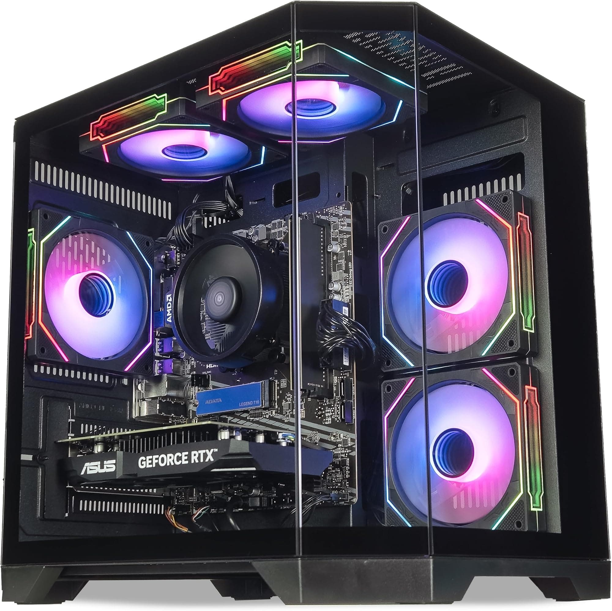 ionz Gaming PC - Desktop Computer, Ryzen 5 5600, NVIDIA RTX 5060,16GB RAM 1TB NVMe SSD, Windows 11, 650W 80+ PSU, WiFi, Black - APEX Mini | Black