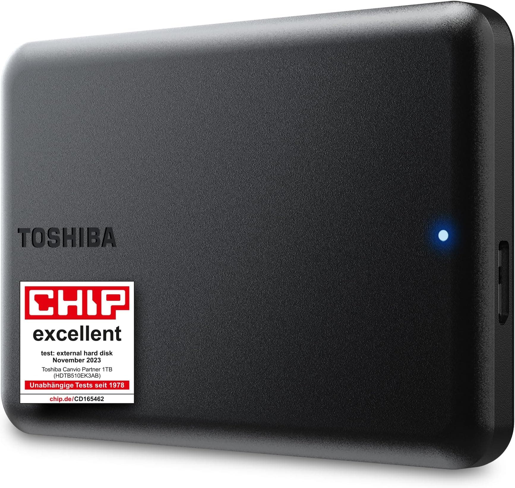 Toshiba Canvio Partner 1TB Portable 2.5’’ External Hard Drive, USB 3.2, Mac & Windows compatible. (HDTB510EK3AB)