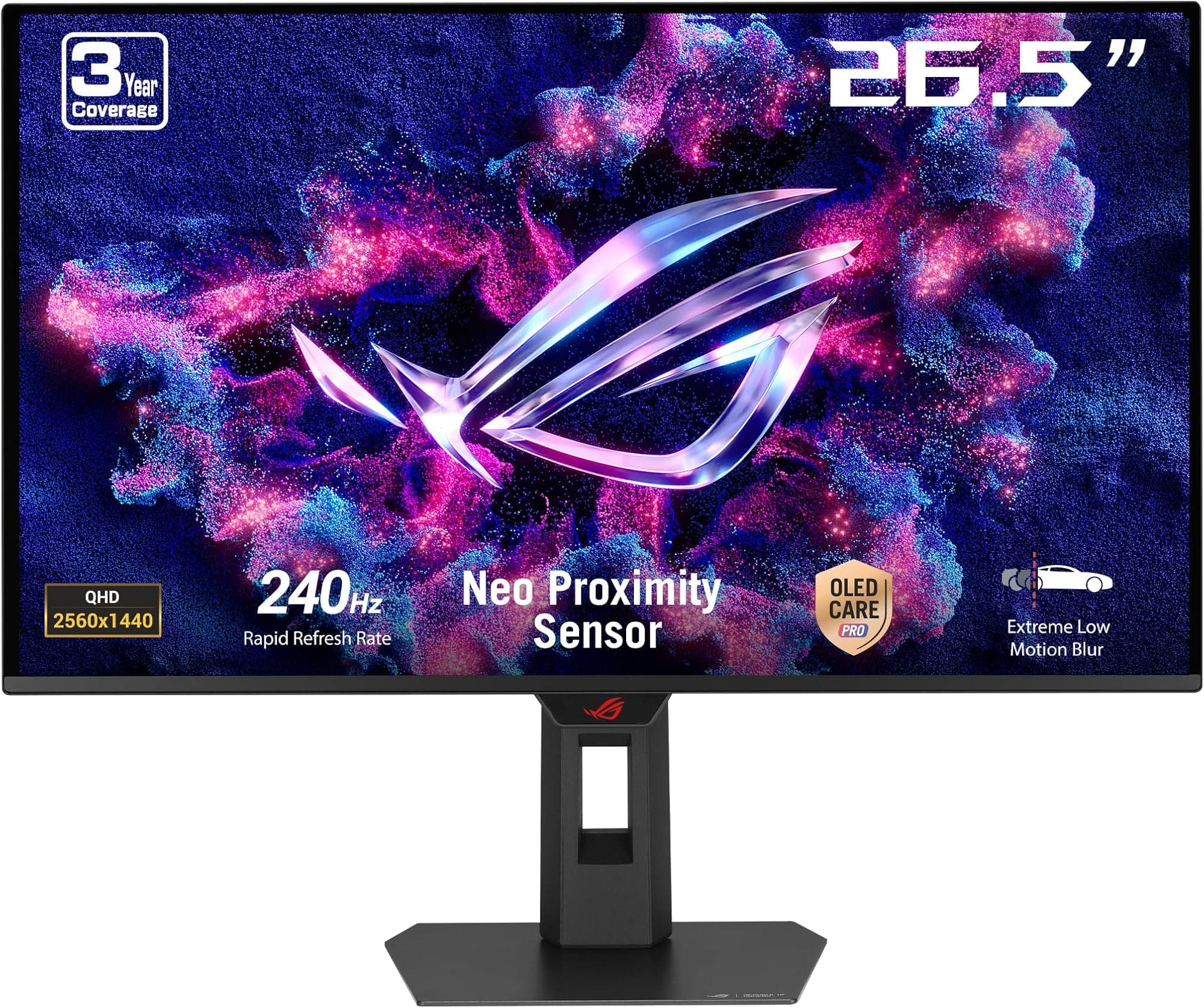 ASUS ROG Strix OLED XG27AQDMES gaming monitor ― 27-inch (26.5-inch viewable) 1440p 240 Hz, 0.03ms, Care Pro, ELMB, G-SYNC compatible, 99% DCI-P3, and DisplayWidget Center