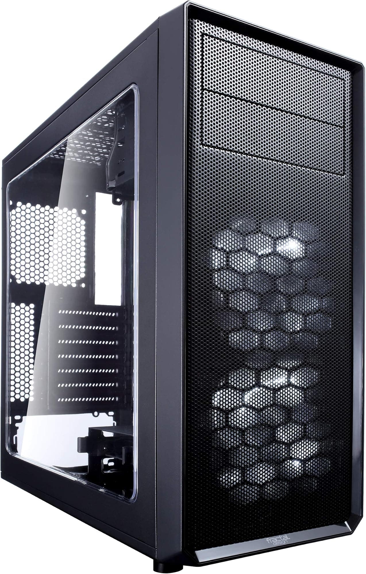 Fractal Design Focus G - Mid Tower Computer Case - ATX - High Airflow - 2x Fractal Design Silent LL Series 120mm White LED Fans Included - USB 3.0 - Window Side Panel - Black