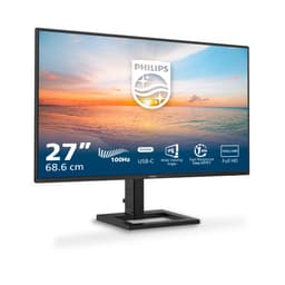Philips 27E1N1300AM - 27 inch FHD Monitor, Height Adjustable, Speakers (1920x1080, 120 Hz, HDMI, USB-C (65W Power Delivery), USB Hub) Black