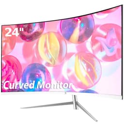 Z-Edge 24 Inch Curved Monitor Full HD 1920x1080 LED Computer Monitor 75Hz, VA Panel, Ultra-Thin Bezel, Flicker-Free Eye-Care, 178° Wide Viewing Angle, VGA HDMI Port, White