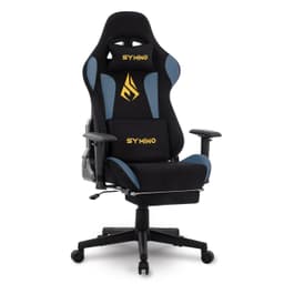 Symino Gaming Chair with Footrest, Computer Chair for Teens with Headrest and Lumbar Support, Ergonomic PC Chair, Height Adjustable Rotating Task Chairs, Black Blue