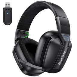 Skapendy VK80 2.4GHz Wireless Gaming Headset for PS5 Low Latency,50+Hr Battery Bluetooth Gaming Headphones,Stereo Sound Headset for Switch with Noise Canceling Mic,Matte,light black